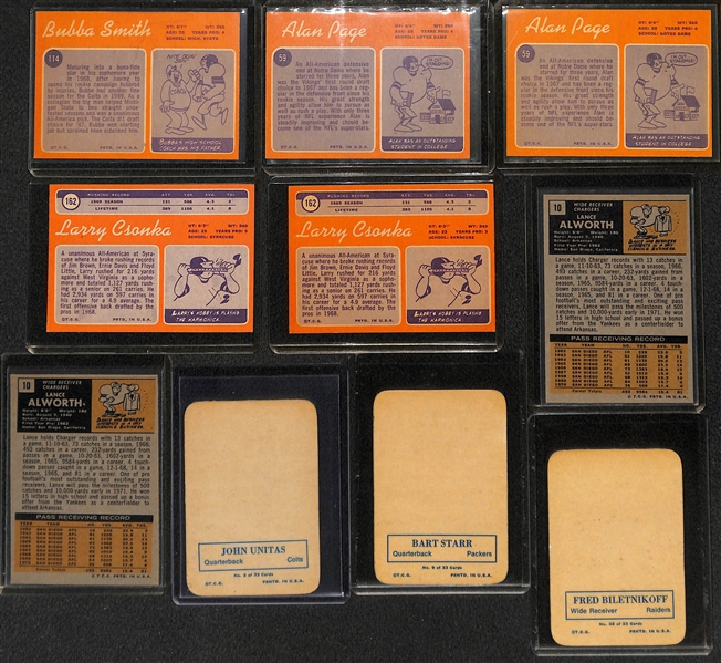 Lot of (96) 1970 & 1971 Topps Football Cards w. 1970 Bubba Smith Rookie Card