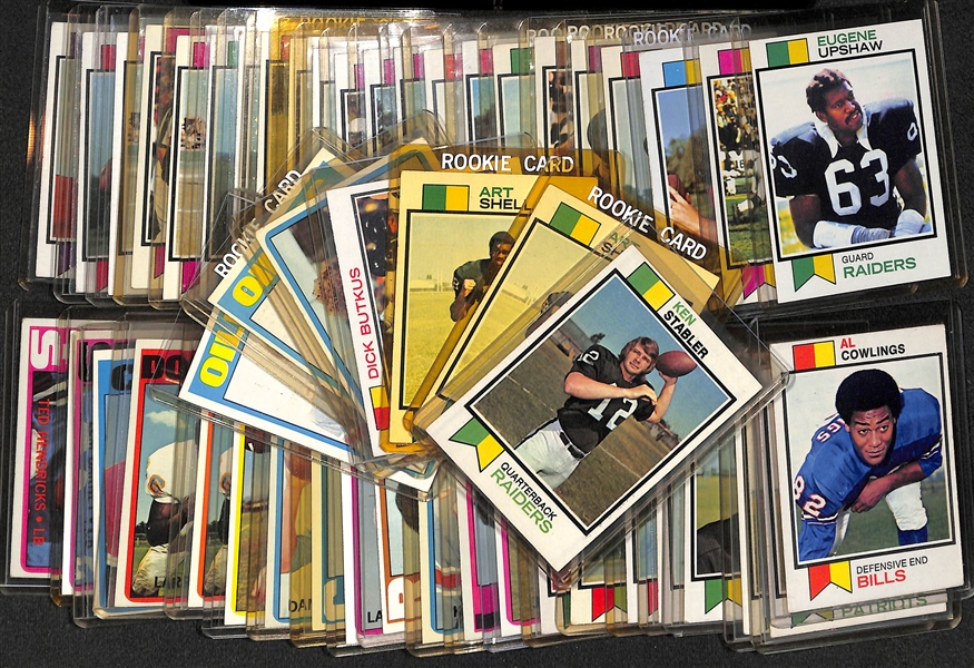 Lot of (49) 1972 & 1973 Topps Football Cards w. 1973 Ken Stabler RC