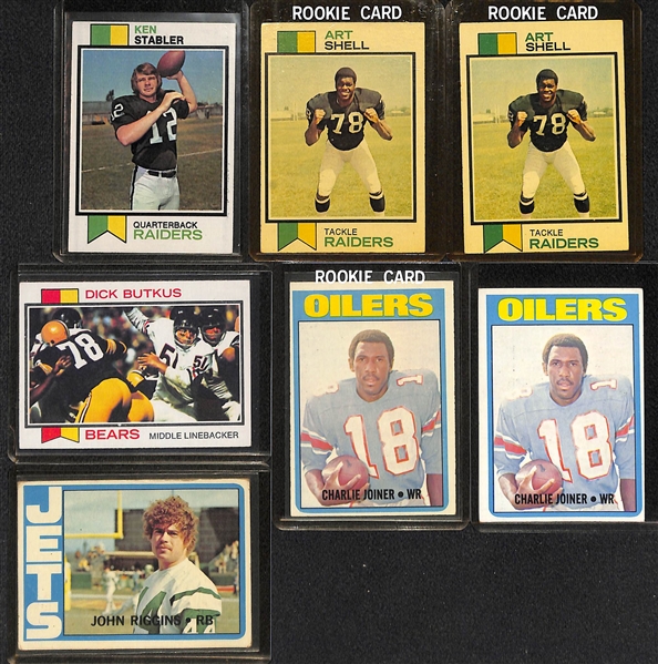 Lot of (49) 1972 & 1973 Topps Football Cards w. 1973 Ken Stabler RC