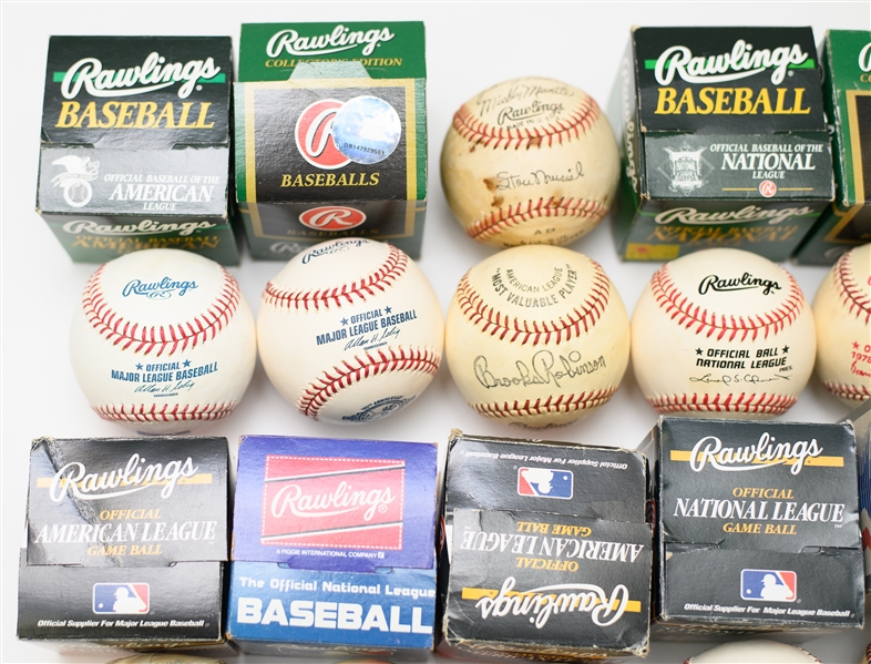 Lot of (11) Mostly Official AL, NL, and MLB Baseballs