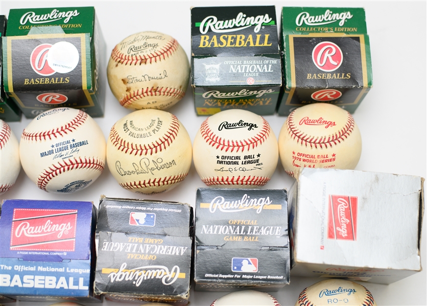 Lot of (11) Mostly Official AL, NL, and MLB Baseballs