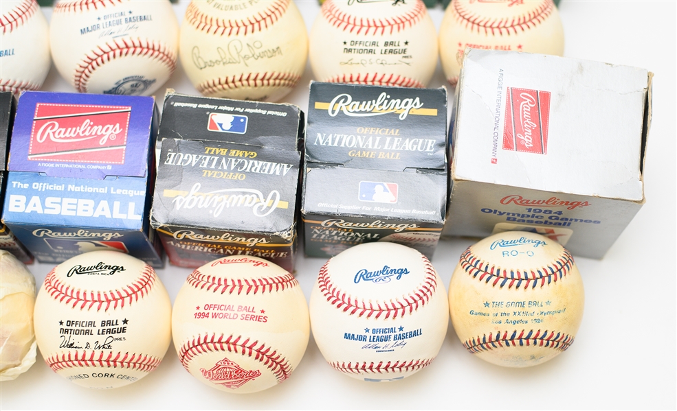 Lot of (11) Mostly Official AL, NL, and MLB Baseballs