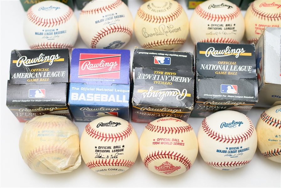 Lot of (11) Mostly Official AL, NL, and MLB Baseballs