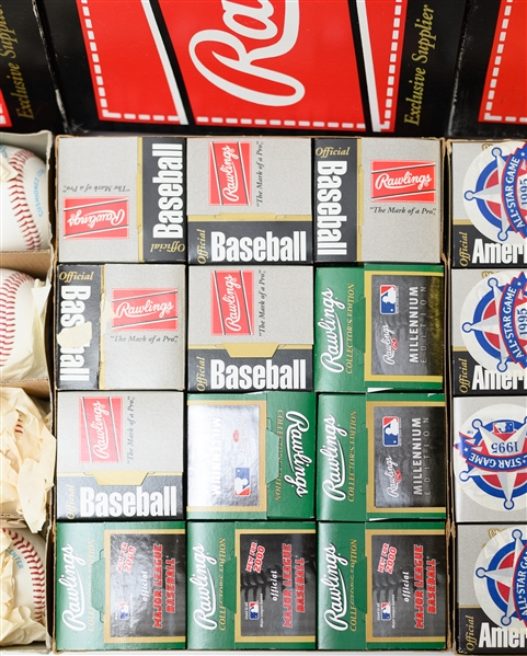 Huge Lot of (36) Mostly 1990s Rawlings Official Baseballs