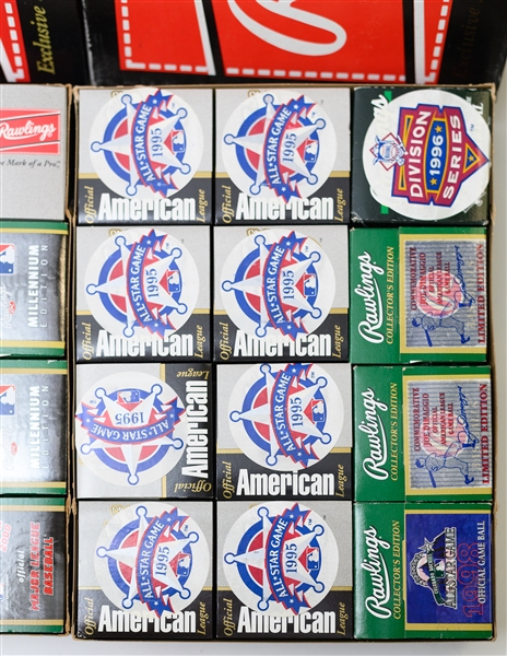 Huge Lot of (36) Mostly 1990s Rawlings Official Baseballs