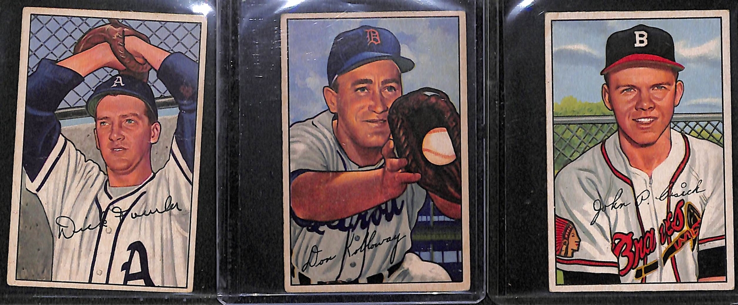 (17) 1950-1955 Bowman Baseball Cards w. Pee Wee Reese