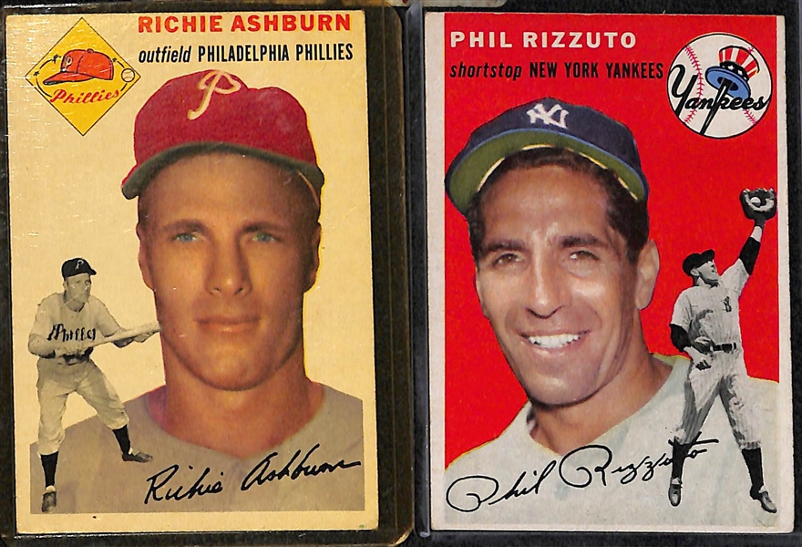 (105) 1953-1958 Topps Baseball Cards w. 1954 Richie Ashburn