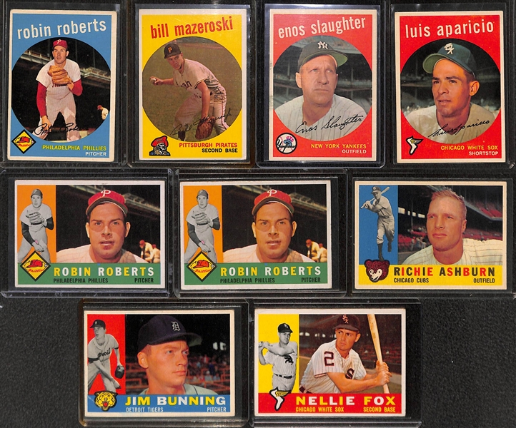 (150) 1959 & (170) 1960 Topps Baseball Cards w. Robin Roberts
