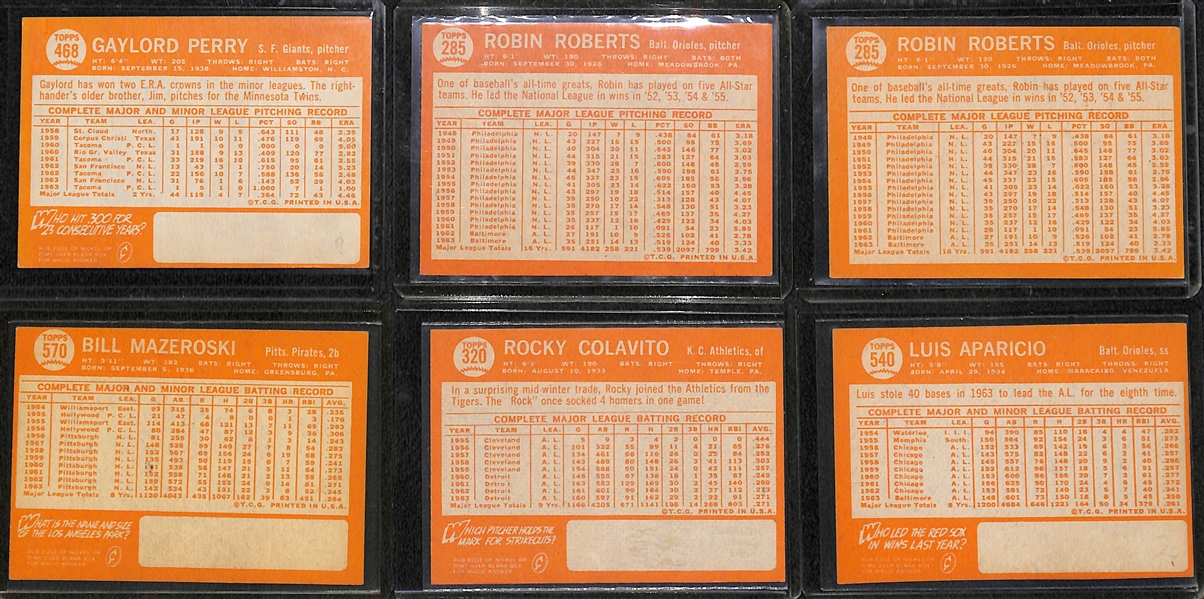  Lot of (67) 1964 Assorted Topps Baseball Cards w. Gaylord Perry