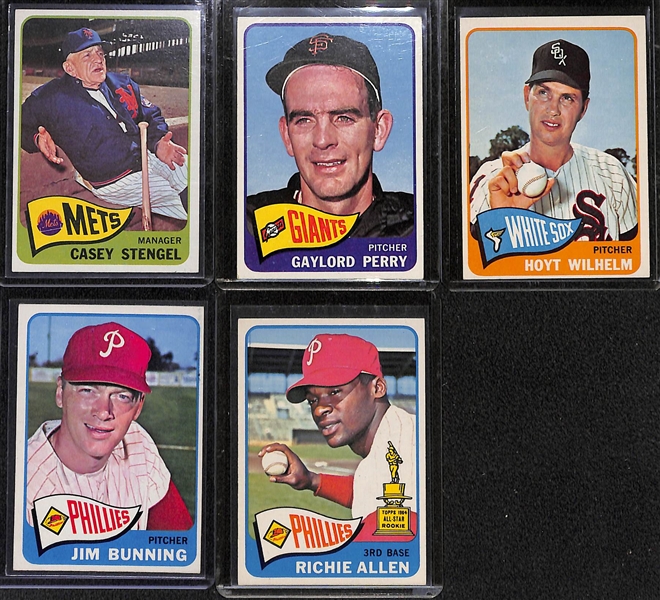   Lot of (79) 1965 Assorted Topps Baseball Cards w. Casey Stengel