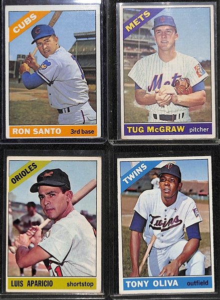    Lot of (110) 1966 Assorted Topps Baseball Cards w. Gaylord Perry & Catfish Hunter