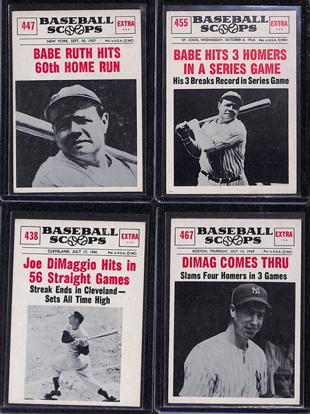 1961 Nu-Card Baseball Near Complete Set (Baseball Scoops Cards) - 74 of 80 Cards - w. (2) Babe Ruth Cards