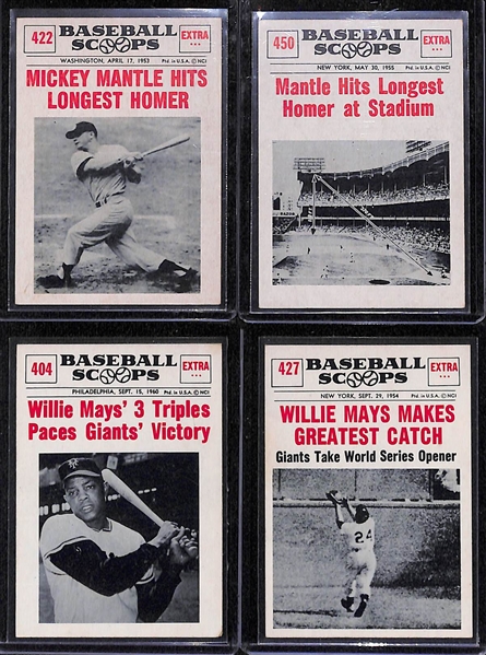 1961 Nu-Card Baseball Near Complete Set (Baseball Scoops Cards) - 74 of 80 Cards - w. (2) Babe Ruth Cards