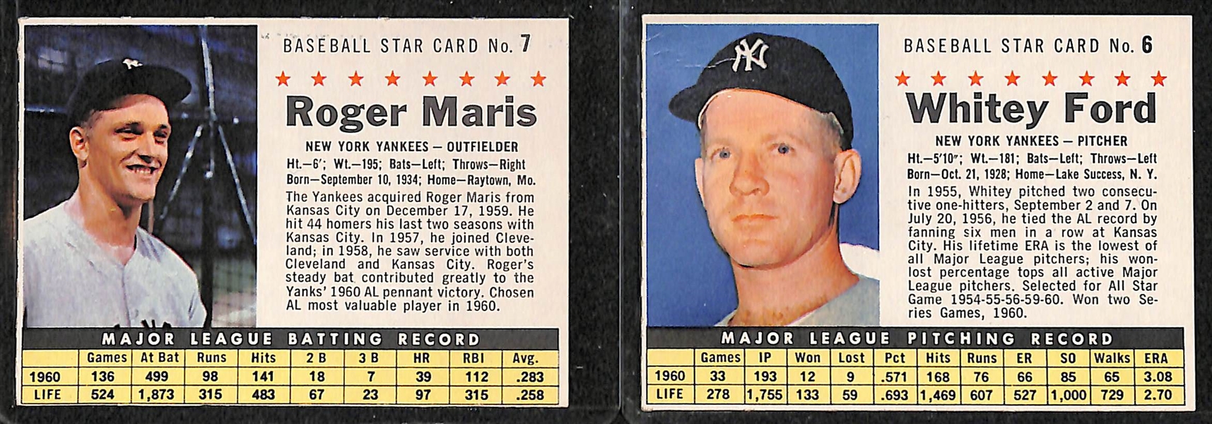  Lot of (55) 1961 Post Cereal Cards w. Roger Maris