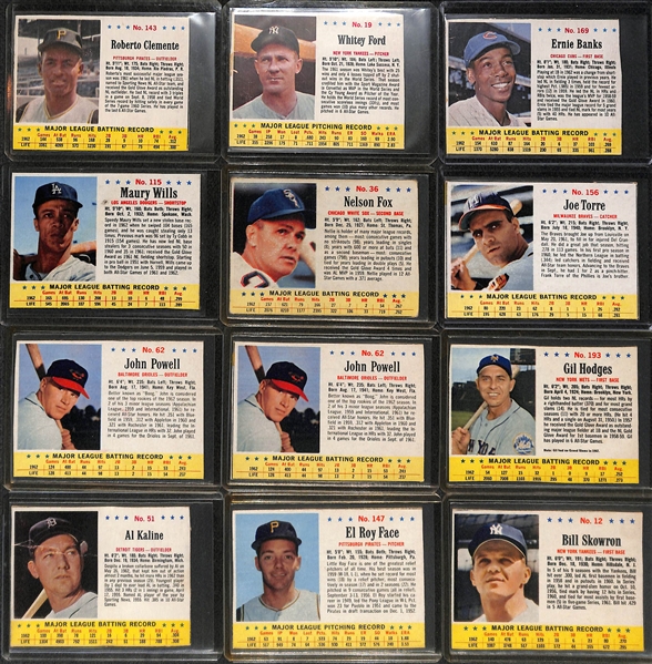   Lot of (50) 1963 Post Cereal & Jello Cards w. Post Maury Wills & Jello Roberto Clemente