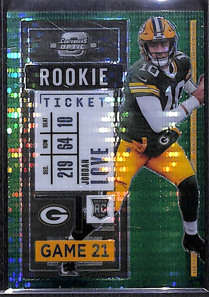 2020 Contenders Optic Jordan Love Green Pulsar #d 21/27