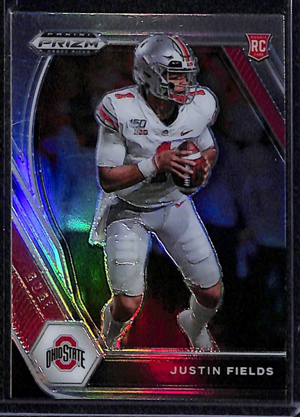 Lot of (3) 2021 Prizm Draft Football Rookie Prizms and Short Prints w. Lawrence, Fields and Wilson