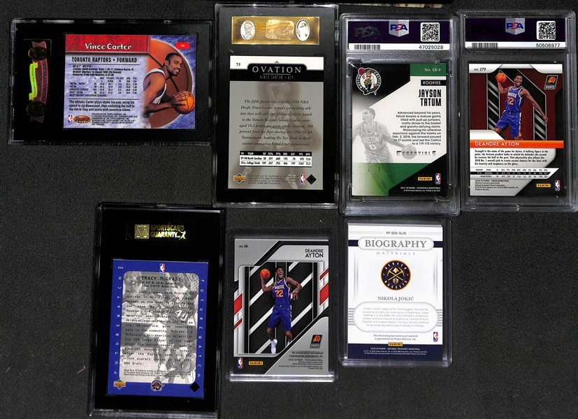 Lot of (7) Basketball Mostly Rookies w. Vince Carter, McGrady,  Tatum, Ayton