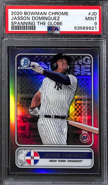 Lot of (4)  Graded Baseball and Hockey Cards w. Aaron Judge, Dominguez, Jagr, and Stevens 