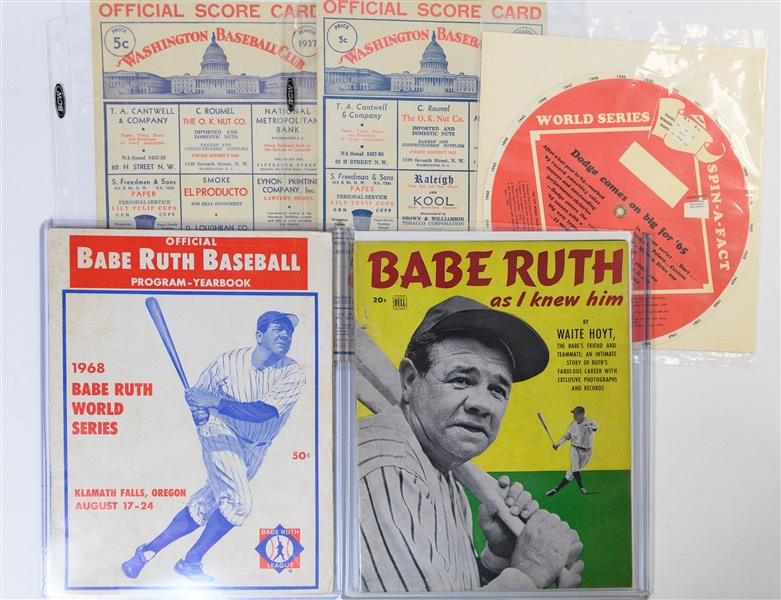 1964 Auravision Records Complete Set of 16 Records w. Mantle & Vintage Programs/Score Cards/Magazines