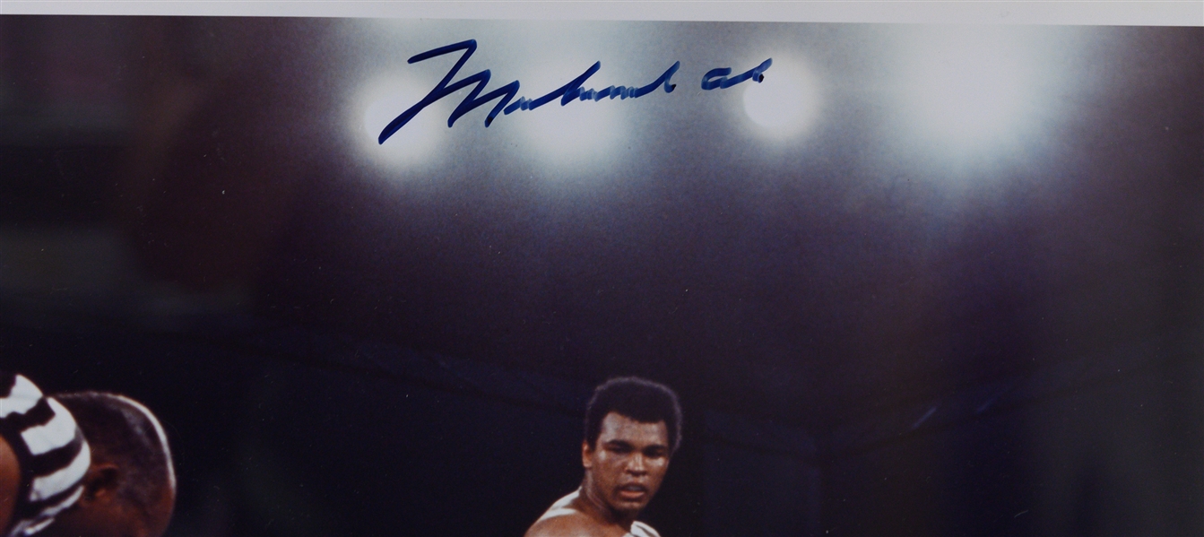 Muhammad Ali Signed 16x20 Photo (JSA Auction Letter of Authenticity) - Standing Over Joe Frazier