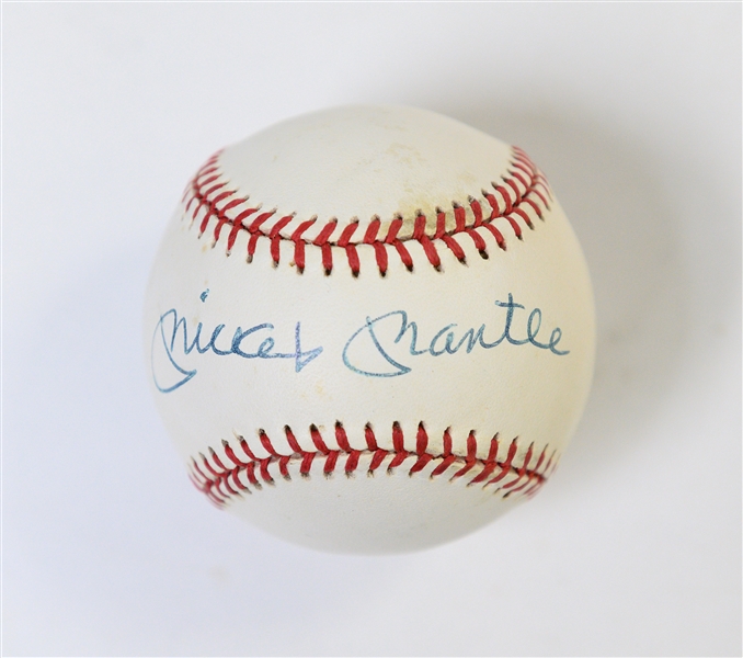 Mickey Mantle Single Signed OAL Rawlings Baseball PSA/DNA Grade 7.5 (Auto Grade 8, Baseball Grade 7)