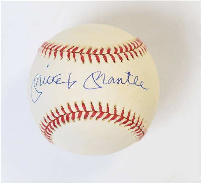 Mickey Mantle Single Signed OAL Rawlings Baseball PSA/DNA Grade 8 (Auto Grade 9, Baseball Grade 7)