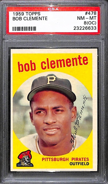 Pack Fresh 1959 Topps Roberto Clemente #478 Graded PSA 8(OC) NM-MT