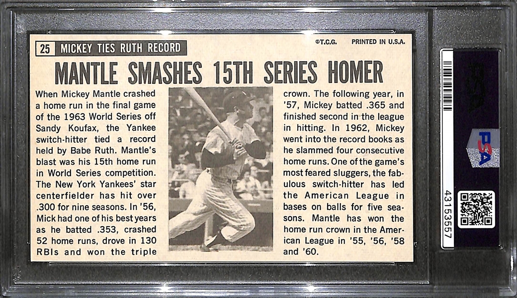 1964 Topps Giants Mickey Mantle #25 Graded PSA 7.5 NM+