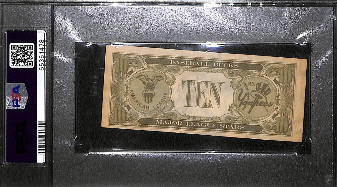 1962 Topps Bucks Mickey Mantle Graded PSA 2 GD