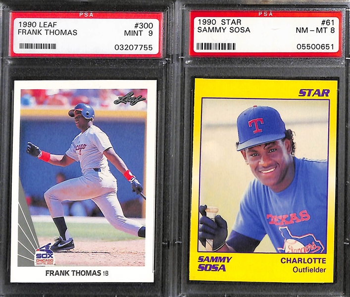 Lot of (12) Late 1980s and Early 90s Graded Baseball Rookies Inc. Thomas, Sosa, Piazza, Martinez, and more