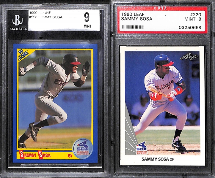 Lot of (12) Late 1980s and Early 90s Graded Baseball Rookies Inc. Thomas, Sosa, Piazza, Martinez, and more