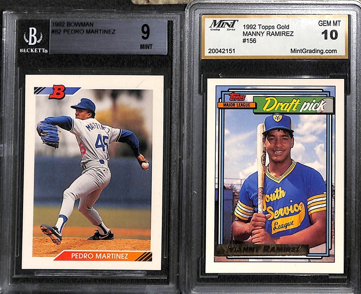 Lot of (12) Late 1980s and Early 90s Graded Baseball Rookies Inc. Thomas, Sosa, Piazza, Martinez, and more