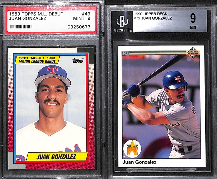 Lot of (12) Late 1980s and Early 90s Graded Baseball Rookies Inc. Thomas, Sosa, Piazza, Martinez, and more