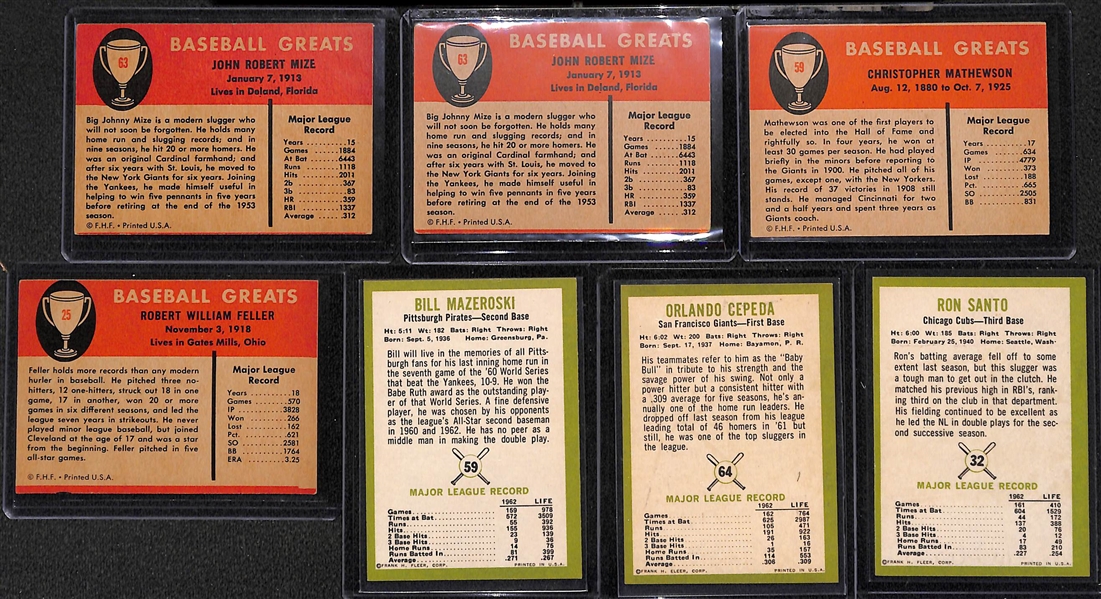  1960 Fleer Baseball Complete Set of 79 Cards + (44) Additional 1960-1963 Fleer Baseball Cards