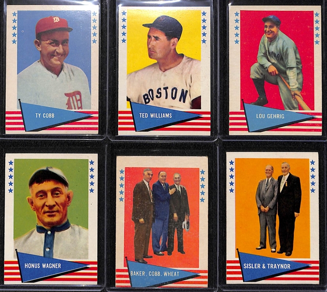 1961 Fleer Baseball Partial Set - 136 of 154 Cards - w. Ty Cobb, Ted Williams & Lou Gehrig