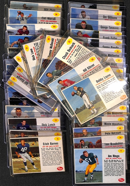  Lot of (39) 1962 Post Cereal Football Cards w. Bobby Layne & Bill Kilmer