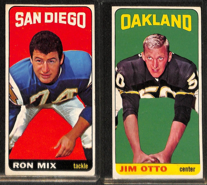 Lot of (35) 1965 Topps Football Cards w. Biletnikoff Rookie Card