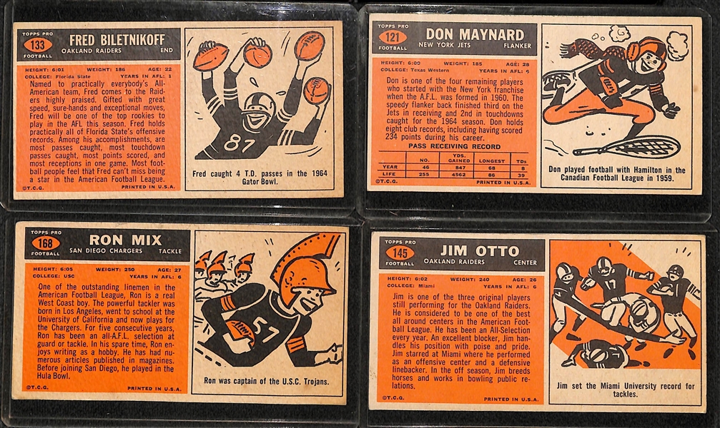Lot of (35) 1965 Topps Football Cards w. Biletnikoff Rookie Card