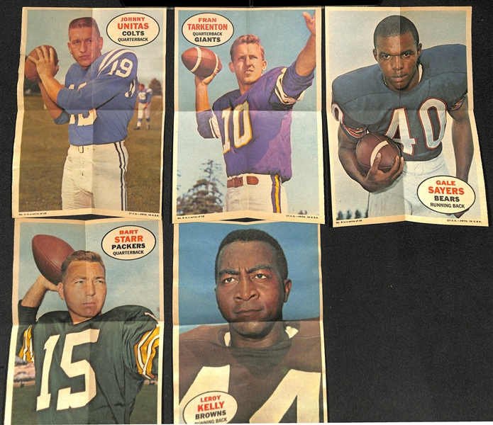  Lot of (50) 1968 & (12) 1970 Topps Insert Posters w. 1968 Johnny Unitas