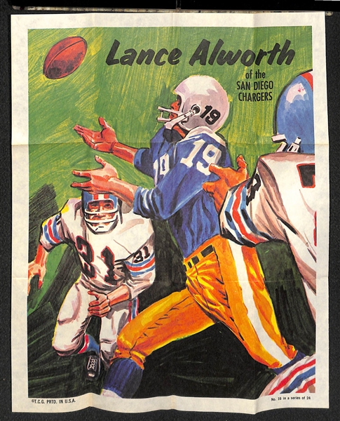  Lot of (50) 1968 & (12) 1970 Topps Insert Posters w. 1968 Johnny Unitas