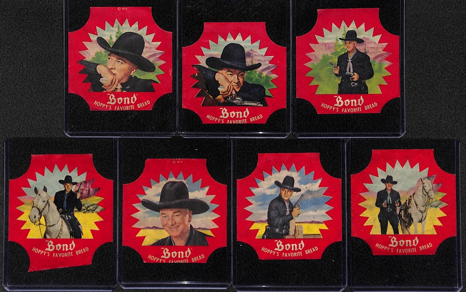  Lot of (67) 1953 Bowman Frontier Days + (7) 1950s Bond Bread Labels Hopalong Cassidy