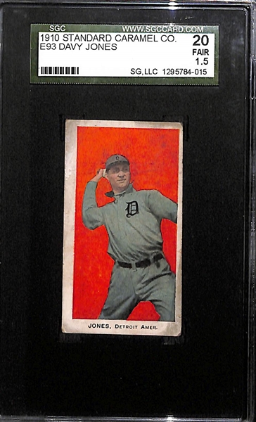 1910 Standard Caramel Co E93 Davy Jones Graded SGC 1.5 