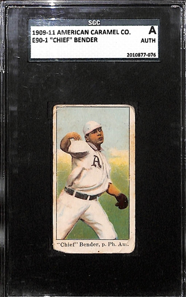 1909-11 American Caramel Co. E90-1 Chief Bender (HOF) Graded SGC Authentic