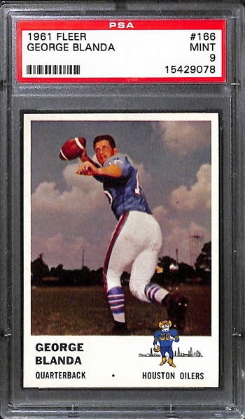 Pack Fresh 1963 Fleer Football George Blanda (HOF) Graded PSA 9 Mint