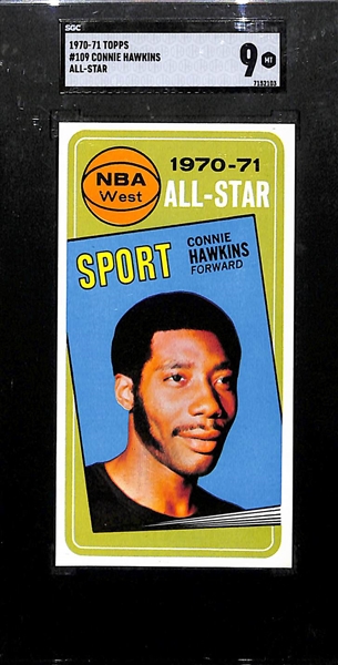 Pack Fresh 1970 Topps Basketball Connie Hawkins (HOF) All Star Graded SGC 9 Mint