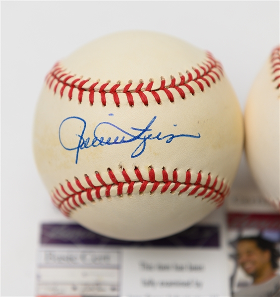 Lot of (4) Autographed HOFer Baseballs w/ Steve Carlton, Jim Palmer, Rollie Fingers and Robin Roberts (JSA and Steiner Authenticated)