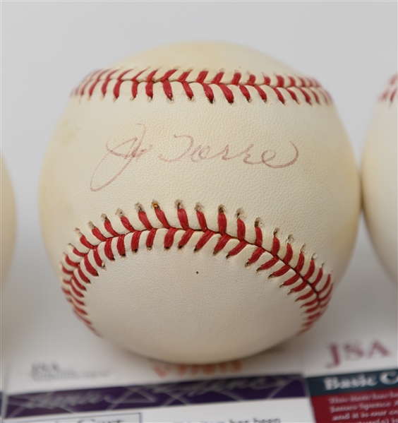 Lot of (4) Autographed Baseballs w. Torre, Carlton, Pepitone, Garagiola (JSA Authenticated)