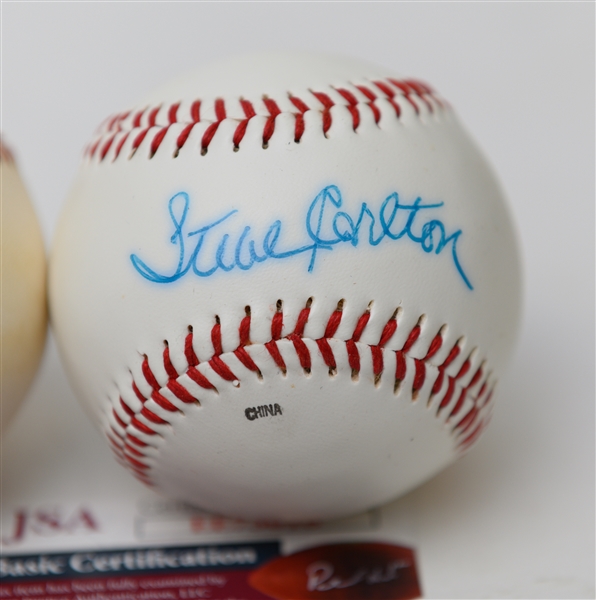 Lot of (4) Autographed Baseballs w. Torre, Carlton, Pepitone, Garagiola (JSA Authenticated)