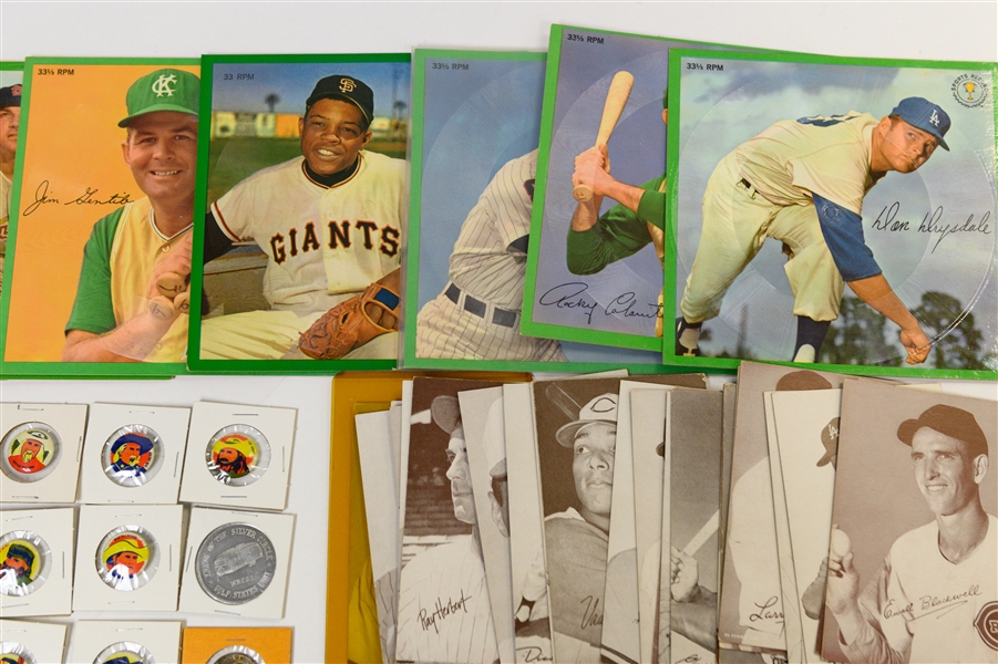 Lot of Vintage Mostly Baseball Pins, Exhibit Cards, Sheet Music, Pocket Knives, and Western Pins w. Daniel Boone